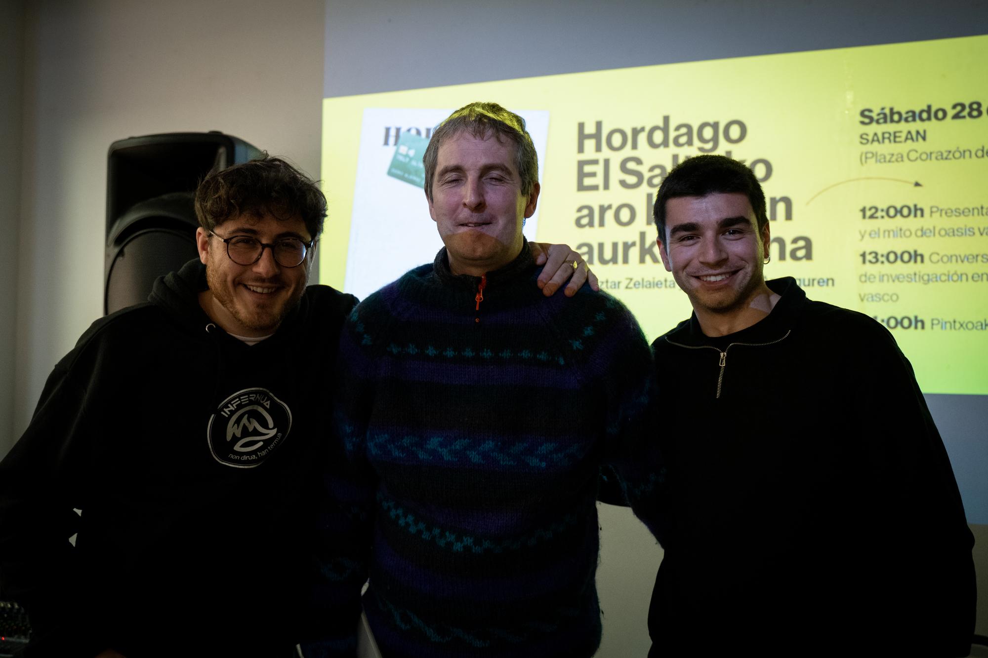 Ekaitz Cancela, Ahoztar Zelaieta y Ander Balanzategi en Sarean.